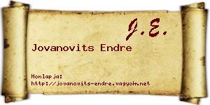 Jovanovits Endre névjegykártya